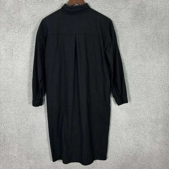 Frank and Oak shift dress womens XXS black oversized hidden button lagenlook art - Picture 11 of 11